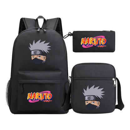 Anime Naruto Starry Sky Student School Bag Three Piece Set For Men And Women Backpack Set