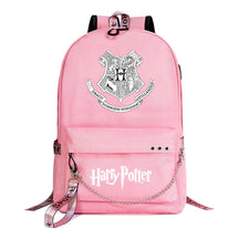 School Of Witchcraft And Wizardry Badge Usb Youth Student Backpack For Men And Women's Leisure Travel Backpack