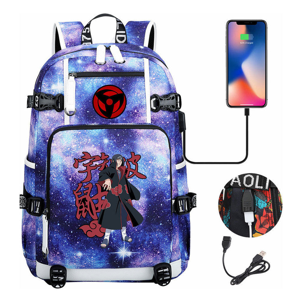 Naruto Usb Youth Student Backpack For Men And Women Leisure Travel Backpack