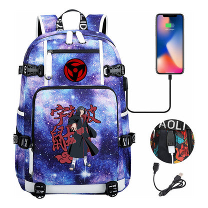 Naruto Usb Youth Student Backpack For Men And Women Leisure Travel Backpack