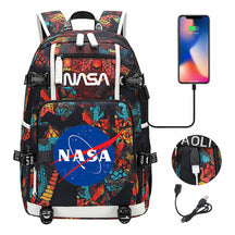 Nasa Fashion Printed Usb Student Backpack For Leisure Travel Backpack