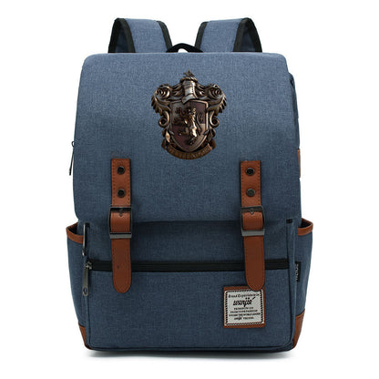 School Of Witchcraft And Wizardry Printed Youth Student Backpack For Men And Women, Casual Belt Buckle, Classic Backpack