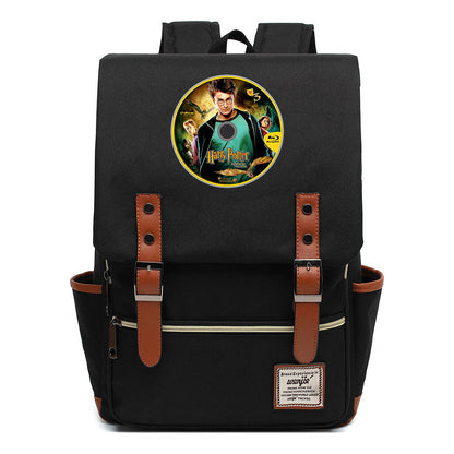 School Of Witchcraft And Wizardry Printed Youth School Bag Casual Belt Buckle Classic Backpack