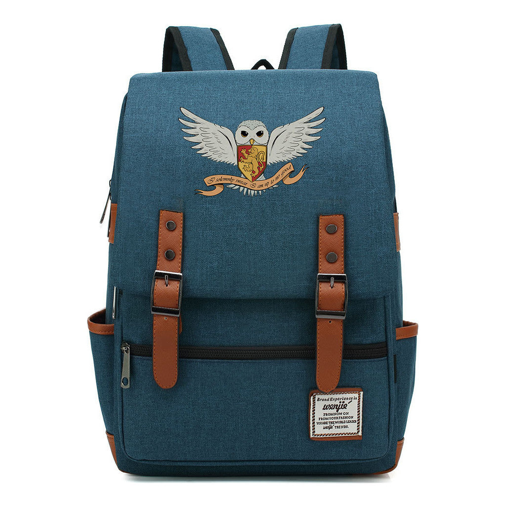 School Of Witchcraft And Wizardry Printed Student Backpack For Men And Women, Casual Belt Buckle, Classic Backpack 43*29*13.5cm