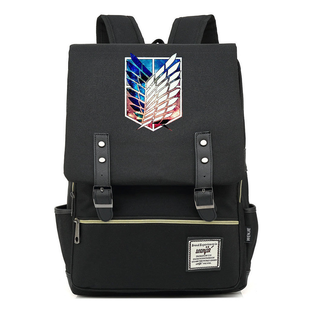 The Giant Of Manga Attack Printed Teenage Student Backpack For Men And Women With Casual Belt Buckle Classic Backpack  38*27*12.5cm