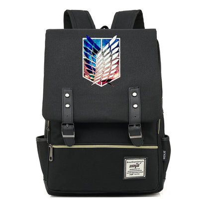 The Giant Of Manga Attack Printed Teenage Student Backpack For Men And Women With Casual Belt Buckle Classic Backpack  38*27*12.5cm
