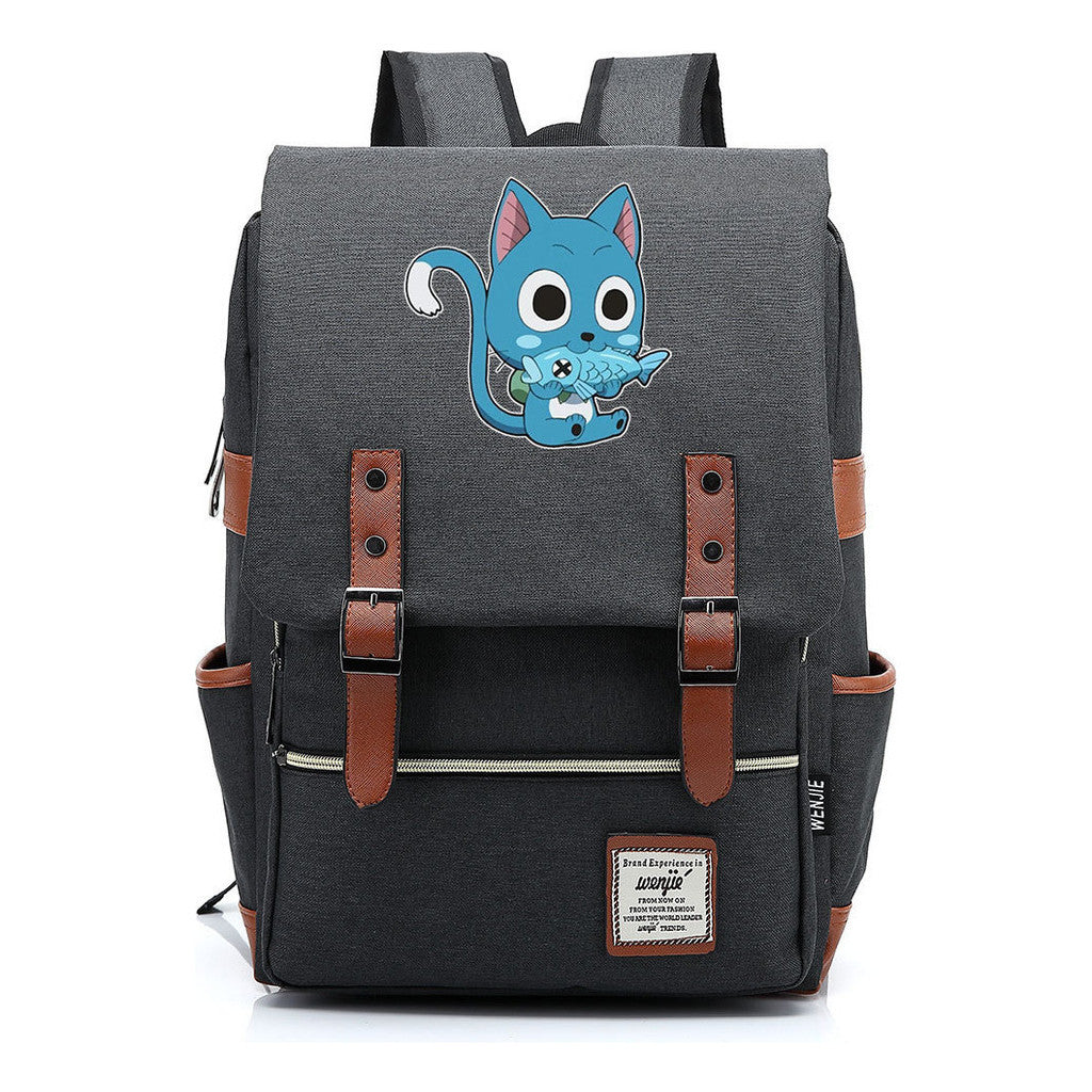 Printed Schoolbag Leisure Belt Buckle Classic Backpack Young Students