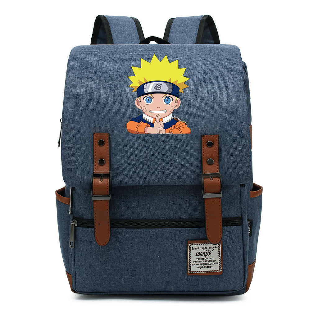 Naruto Printed Teenage Student Backpack For Men And Women, Casual Belt Buckle, Classic Backpack 38*27*12.5cm