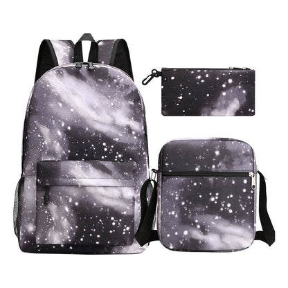 Starry Sky Youth Student School Bag Three Piece Set For Men And Women Backpack Set
