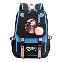 Cartoon Fashion Usb Student Backpack With Casual Woven Strap Flip Back Backpack