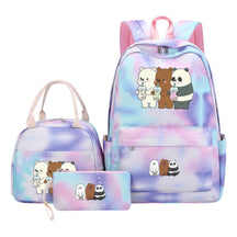 Cartoon Cute Three Cheap Bear Student Backpack Lunch Bag Three Piece Set Backpack Set