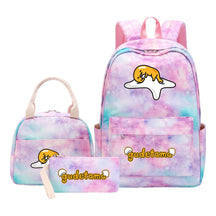 Egg Green Manga Student Girls School Bag Lunch Bag Three Piece Set Backpack Set