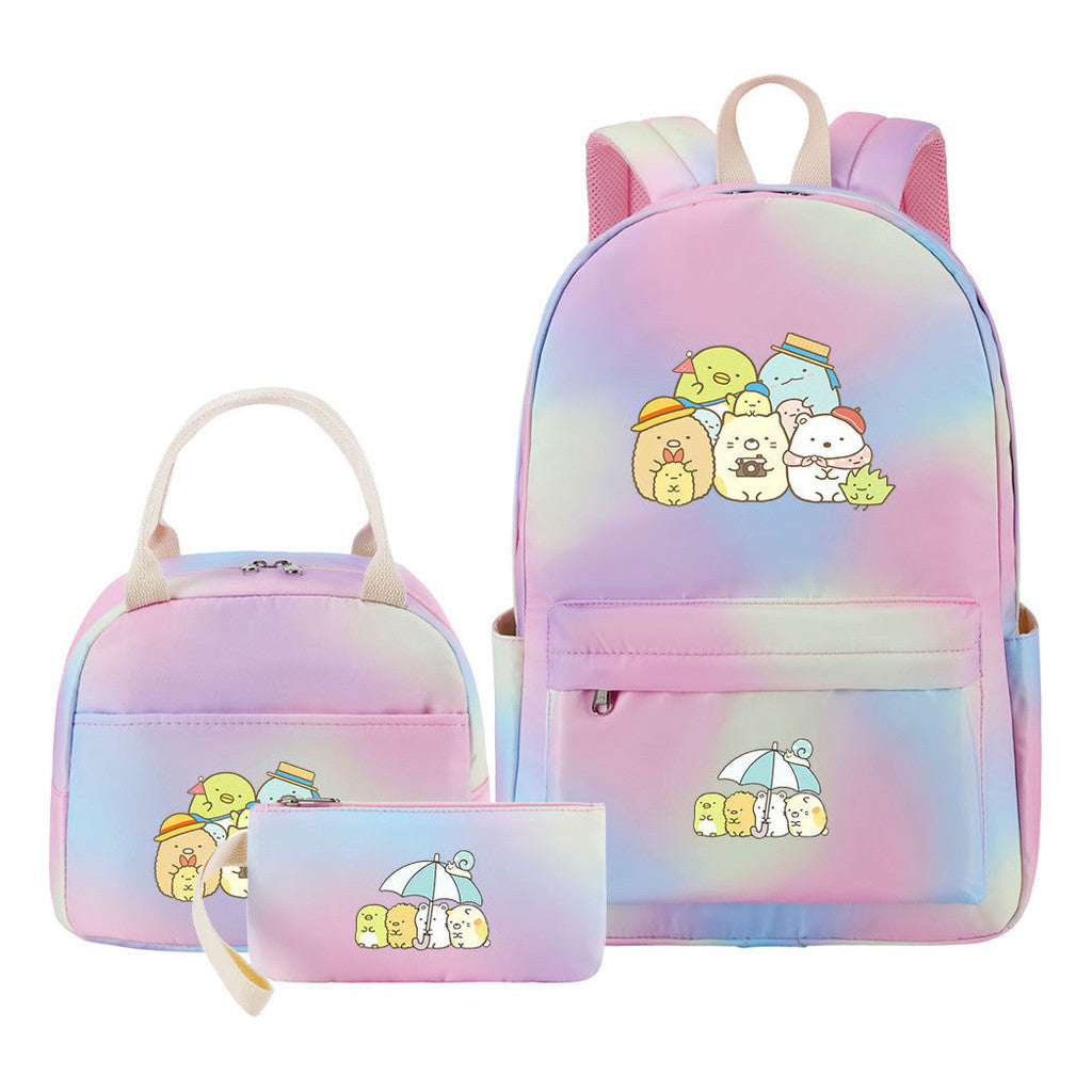 Game Corner Biology Youth School Bag Lunch Bag Three Piece Set Backpack Set
