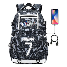 Football Star Mbappe Printed Usb Youth Student Backpack, Boy's And Girl's Backpack, Leisure Travel Backpack
