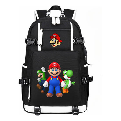 Super Mario Printed Teenage Student Backpack With Large Capacity For Men And Women's Leisure Travel Backpack