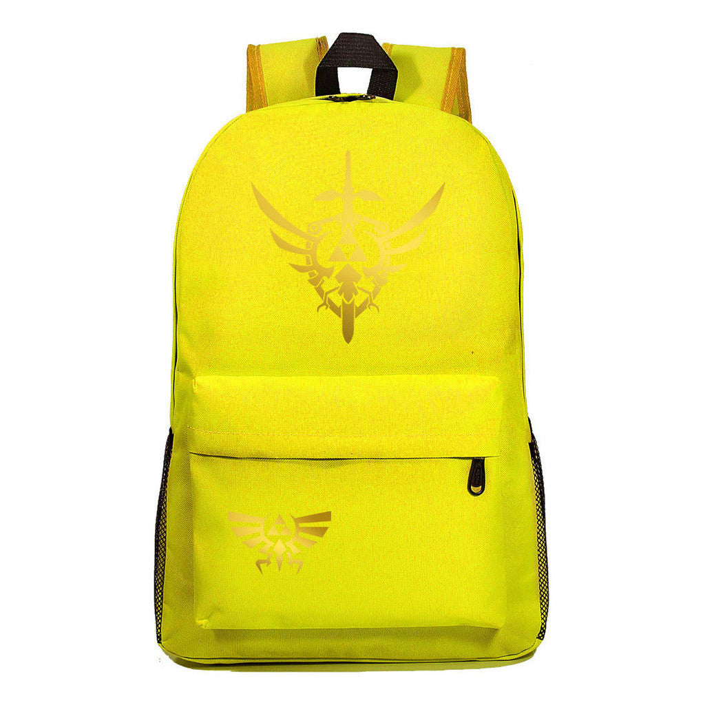 Golden Printed Youth Student Backpack Men And Women's Leisure Backpack