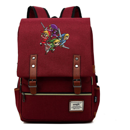 The Tears Of The Kingdom Of Zelda Game Printed Student Backpack Usb Men's And Women's Casual Backpack
