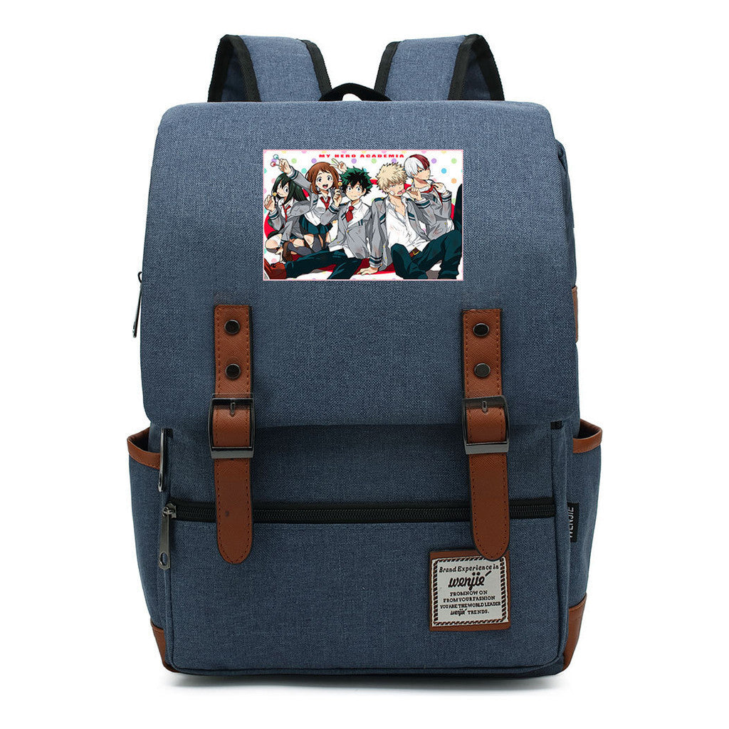 Printed Youth Backpack For Men And Women With Casual Belt Buckle Classic Backpack