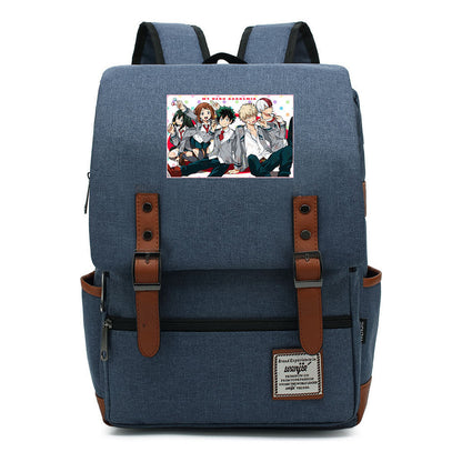 Printed Youth Backpack For Men And Women With Casual Belt Buckle Classic Backpack