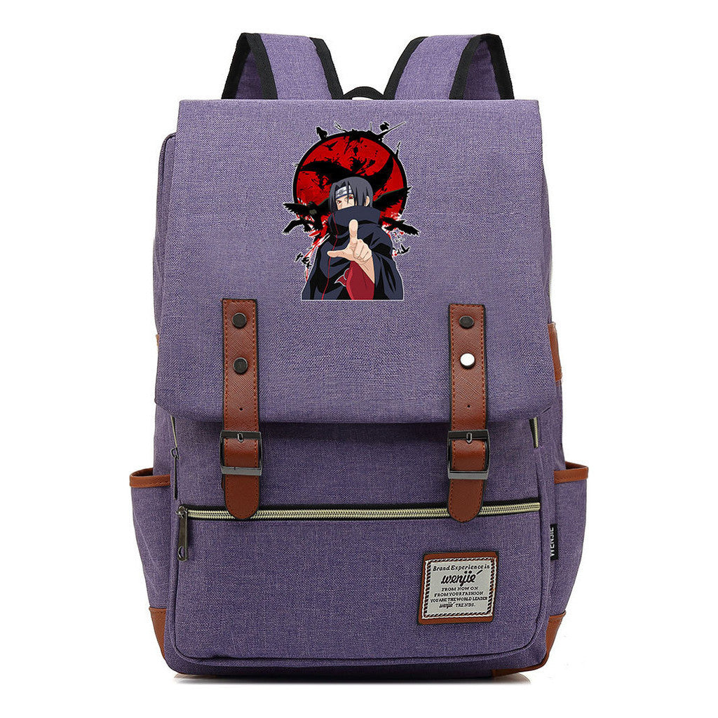 Naruto Printed Student Backpack For Men And Women, Casual Belt Buckle, Classic Backpack