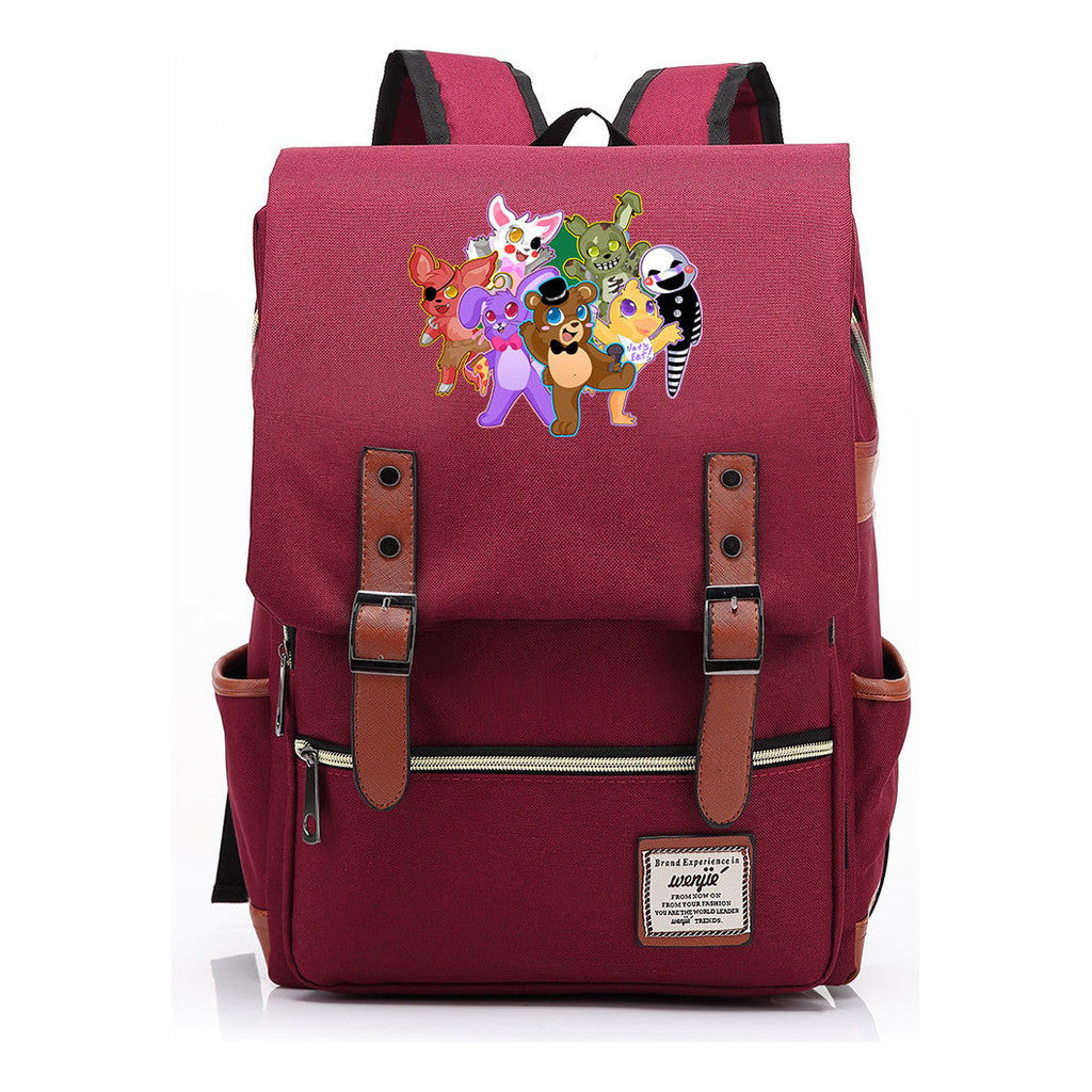 Toy Bear Printed Teenage Student Backpack For Men And Women, Casual Belt Buckle, Classic Backpack