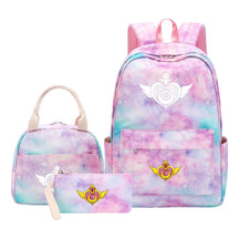 Beautiful Girl Warrior Teenage Girls Backpack Lunch Bag Three Piece Set With Backpack Cover