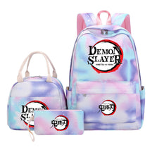 Cartoon Fashion Student Girls School Bag Lunch Bag Three Piece Set Backpack Set