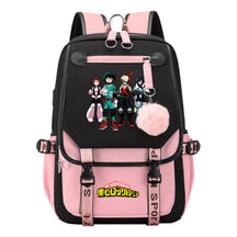 My Heroes Academy Usb Youth Student Backpack With Casual Woven Strap Flip Back Backpack