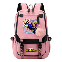 My Heroes Academy Usb Youth Student Backpack With Casual Woven Strap Flip Back Backpack