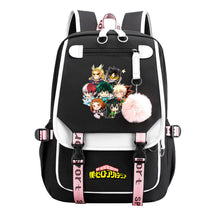 My Heroes Academy Usb Student Backpack For Boys And Girls, Casual Weaving Ribbon Flip Back Backpack