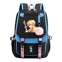 Cartoon Fashion Usb Student Backpack With Casual Woven Strap Flip Back Backpack