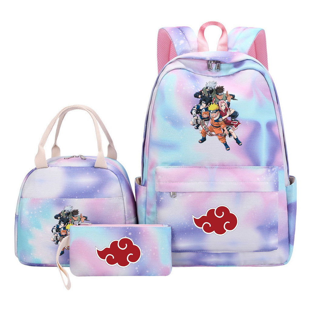 Naruto Girls School Bag Lunch Bag Three Piece Set Backpack Set