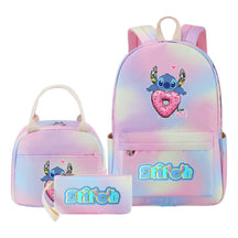 Interstellar Baby Stitch Youth Student Girls School Bag Lunch Bag Three Piece Set Backpack Set