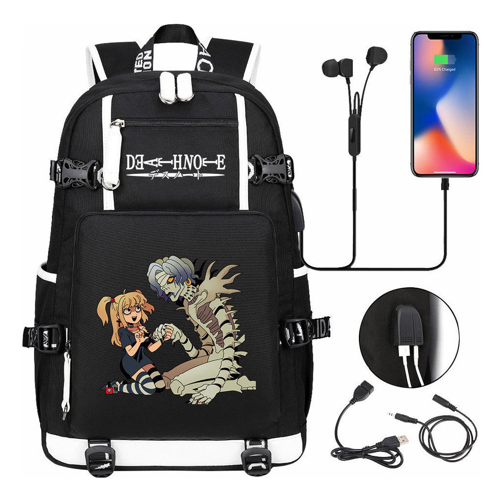 Death Note Usb Large Capacity Youth Student Backpack Men's And Women's Leisure Travel Backpack