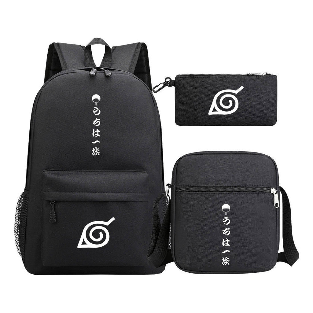 Anime Naruto Starry Sky Youth School Bag Three Piece Set For Men And Women Backpack Set