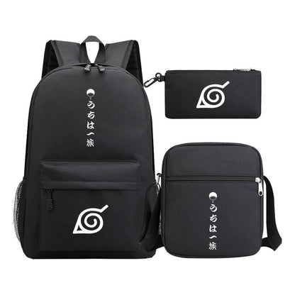Anime Naruto Starry Sky Youth School Bag Three Piece Set For Men And Women Backpack Set