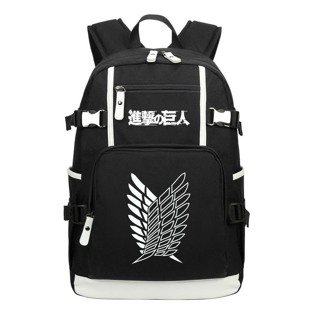 Giant Winged Soldier Captain Of Anime Attack Student Backpack, Leisure Travel Backpack