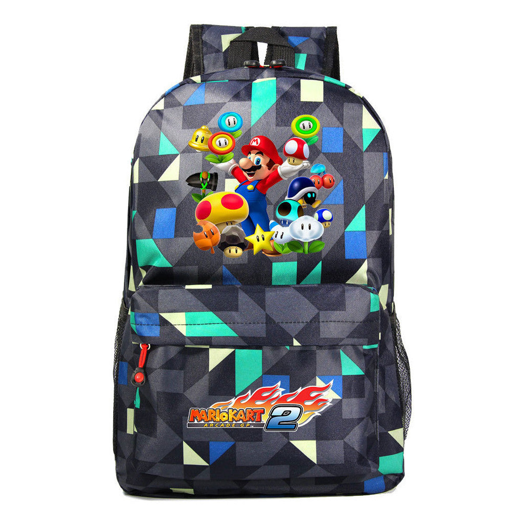 Super Mario Starry Sky Youth Student Backpack For Men And Women's Leisure Travel Backpack