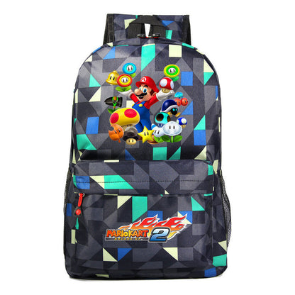 Super Mario Starry Sky Youth Student Backpack For Men And Women's Leisure Travel Backpack