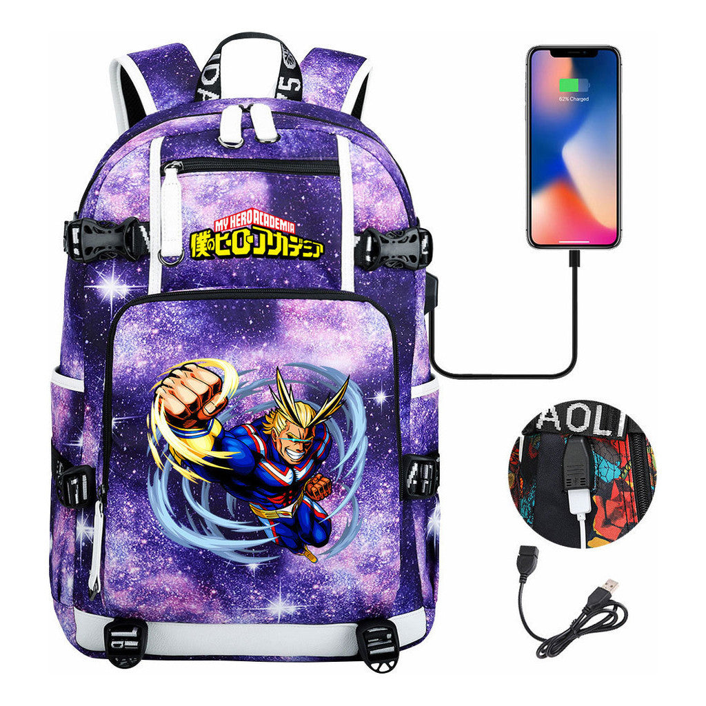 My Heroes Academy Usb Youth Student Backpack For Men And Women's Travel Backpacks