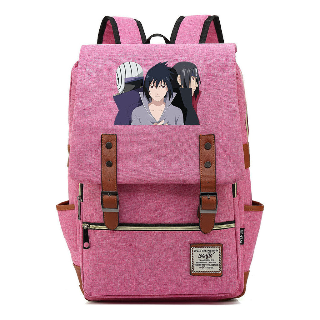 Naruto Printed Teenage Student Backpack, Casual Belt Buckle, Classic Backpack