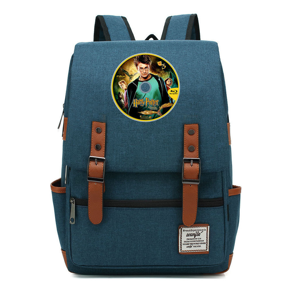 School Of Witchcraft And Wizardry Printed Youth School Bag Casual Belt Buckle Classic Backpack