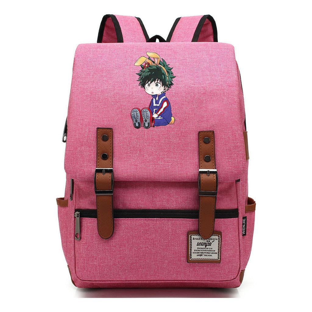 Anime My Heroes Academy Printed Youth School Bag Casual Belt Buckle Classic Backpack