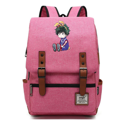 Anime My Heroes Academy Printed Youth School Bag Casual Belt Buckle Classic Backpack