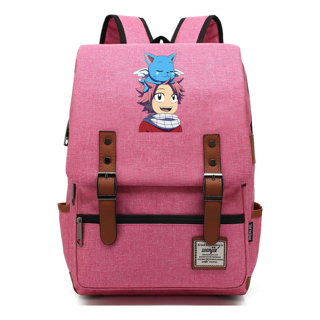 Printed Schoolbag Leisure Belt Buckle Classic Backpack For Young Students