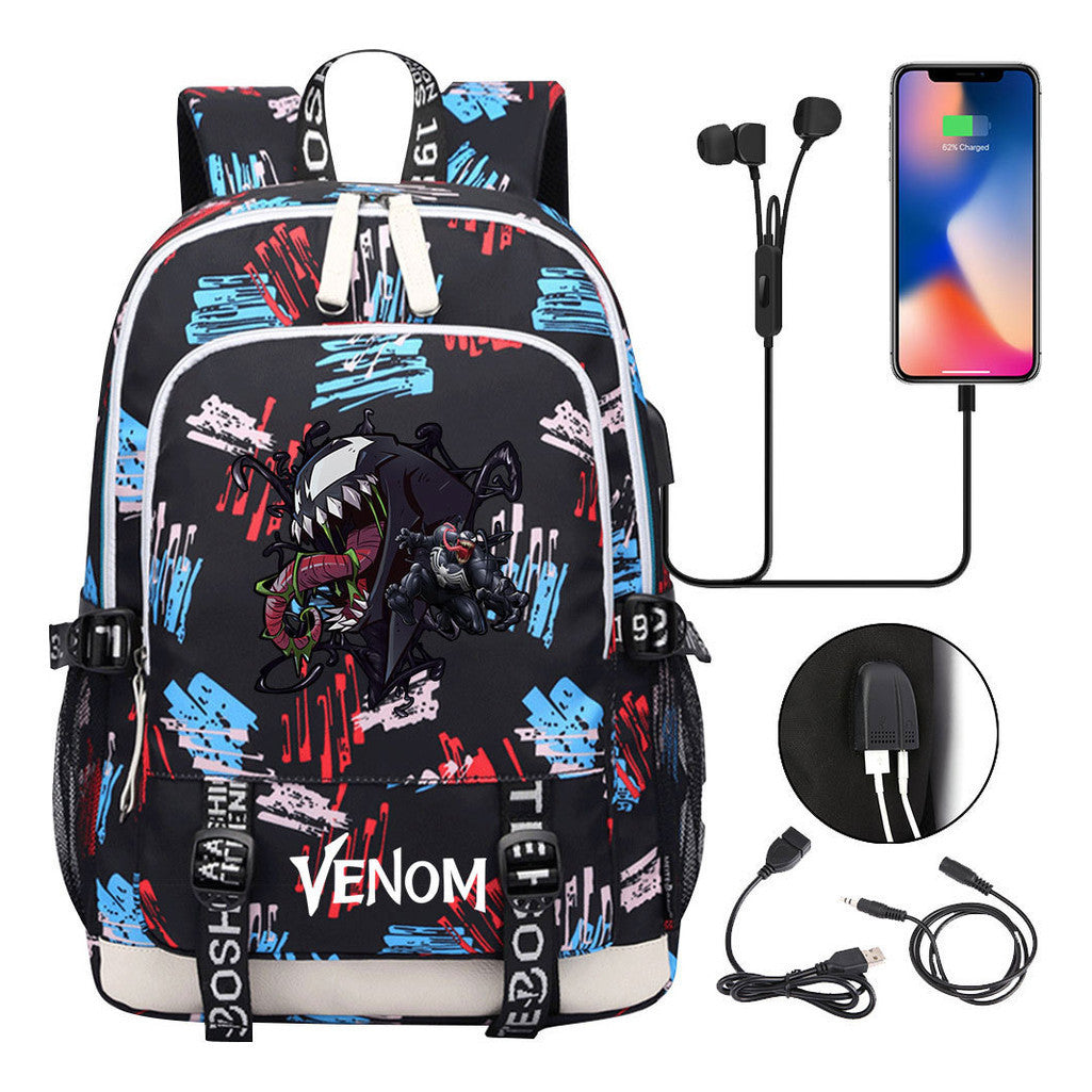Youth Student Backpack Usb Men's And Women's Leisure Backpack