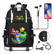 Super Mario Printed Teenage Student Backpack With Large Capacity Leisure Travel Backpack