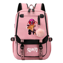 Cartoon Fashion Usb Youth Student Backpack Boy's And Girl's Leisure Ribbon Flip Backpack