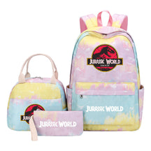 Jurassic Park Dinosaur Student School Bag Lunch Bag Three Piece Set Backpack Set