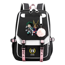 My Heroes Academy Usb Student Backpack, Casual Woven Strap Flip Back Backpack